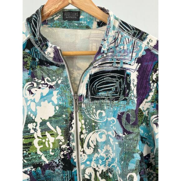 Chico's Additions Jacket Full Zip Size Large Stretch‎ Lightweight with Pockets - Picture 9 of 11